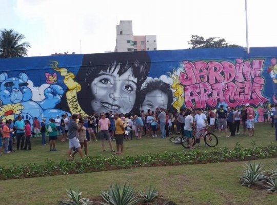 Maior mural do ES é inaugurado e lembra luta contra abuso infantil