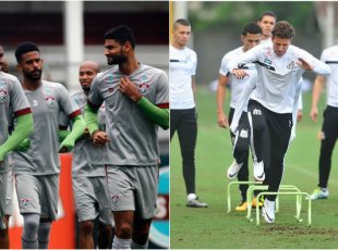 Elencos de Fluminense e Santos chegam em Vitória nesta terça para partida no Klebão