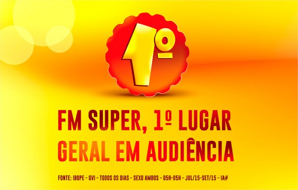 A FM Super é 1º lugar geral em audiência 