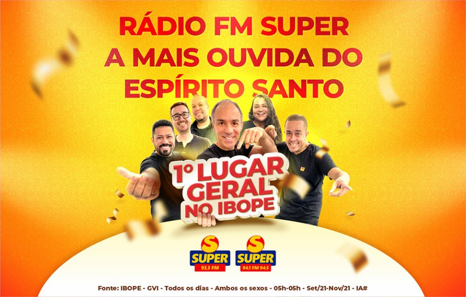 A FM Super é a rádio mais ouvida do Espírito Santo, segundo o IBOPE